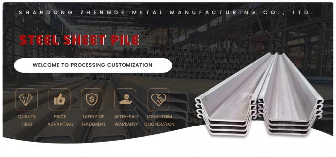 Hot Selling Cheap Steel Sheet Pile Type 2 Sy295/Sy390 Sheet Pile U Shaped Z Shaped Sheet Pile 10.5mm Steel Sheet Pile Price